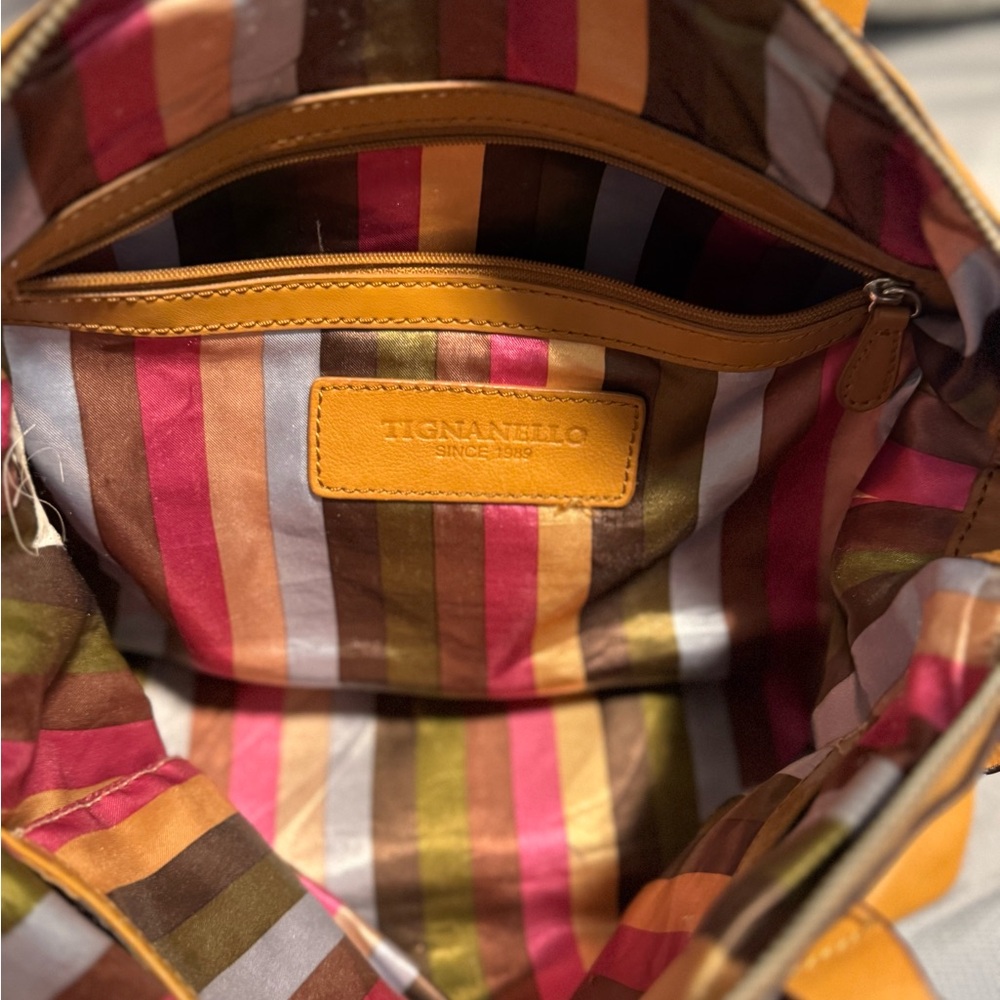 Tignanello Cognac Leather Shoulder Bag - Picture 3 of 3